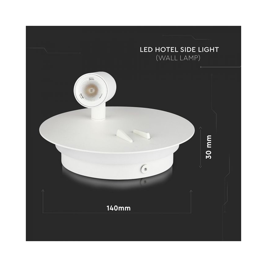 LED väggbelysning LED/3W/230V + LED/6W/230V 3000K vit