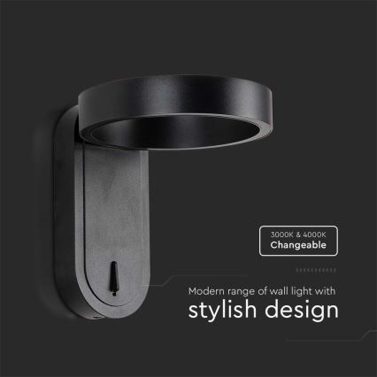 LED väggbelysning LED/5W/230V 3000K/4000K svart