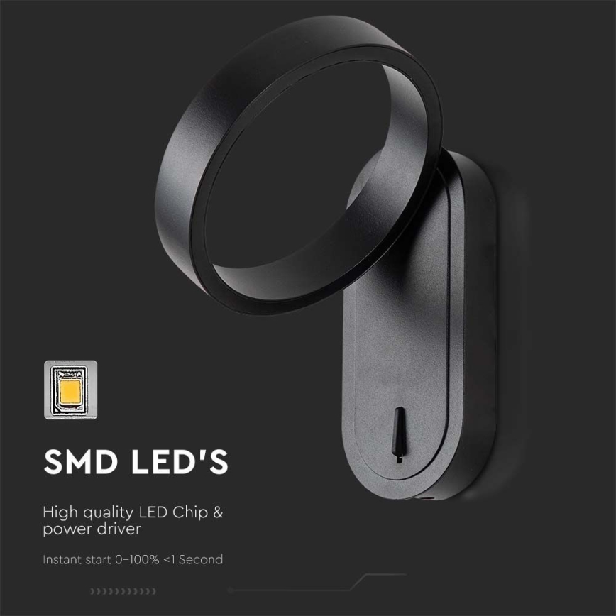 LED väggbelysning LED/5W/230V 3000K/4000K svart