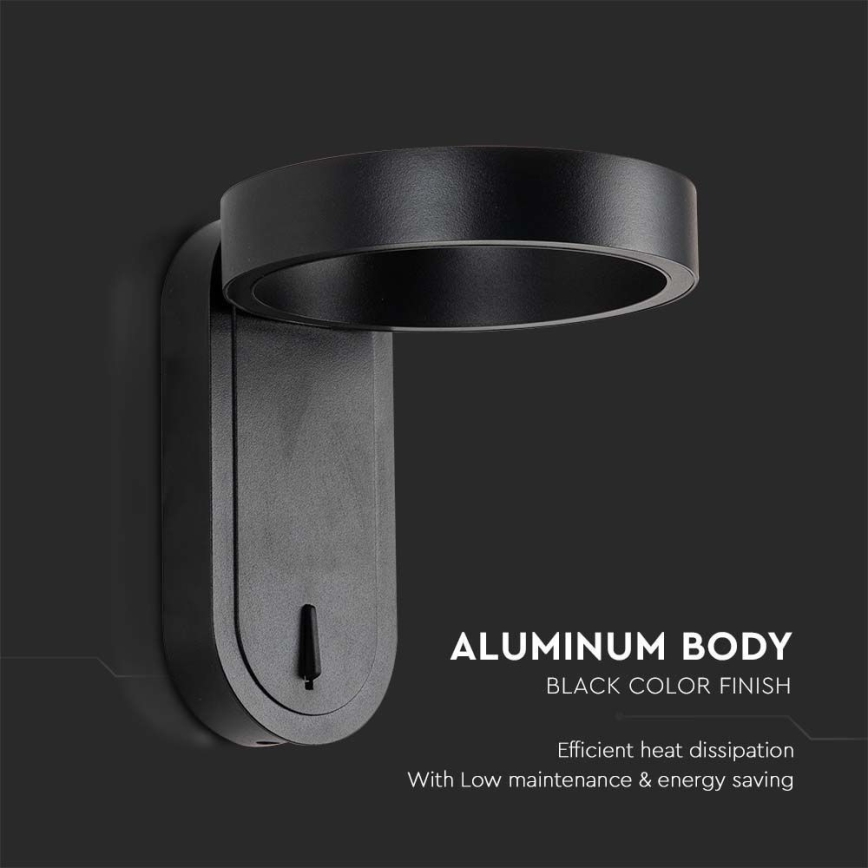 LED väggbelysning LED/5W/230V 3000K/4000K svart