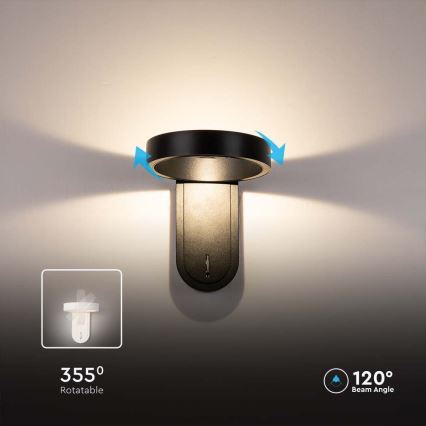 LED väggbelysning LED/5W/230V 3000K/4000K svart