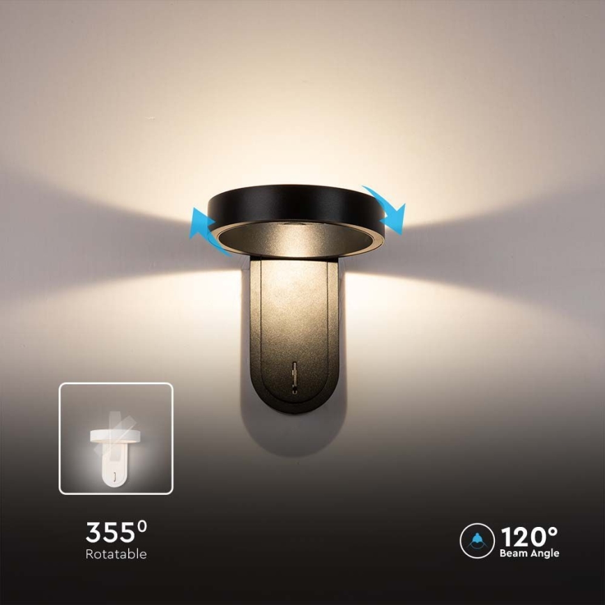 LED väggbelysning LED/5W/230V 3000K/4000K svart