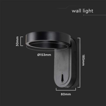 LED väggbelysning LED/5W/230V 3000K/4000K svart