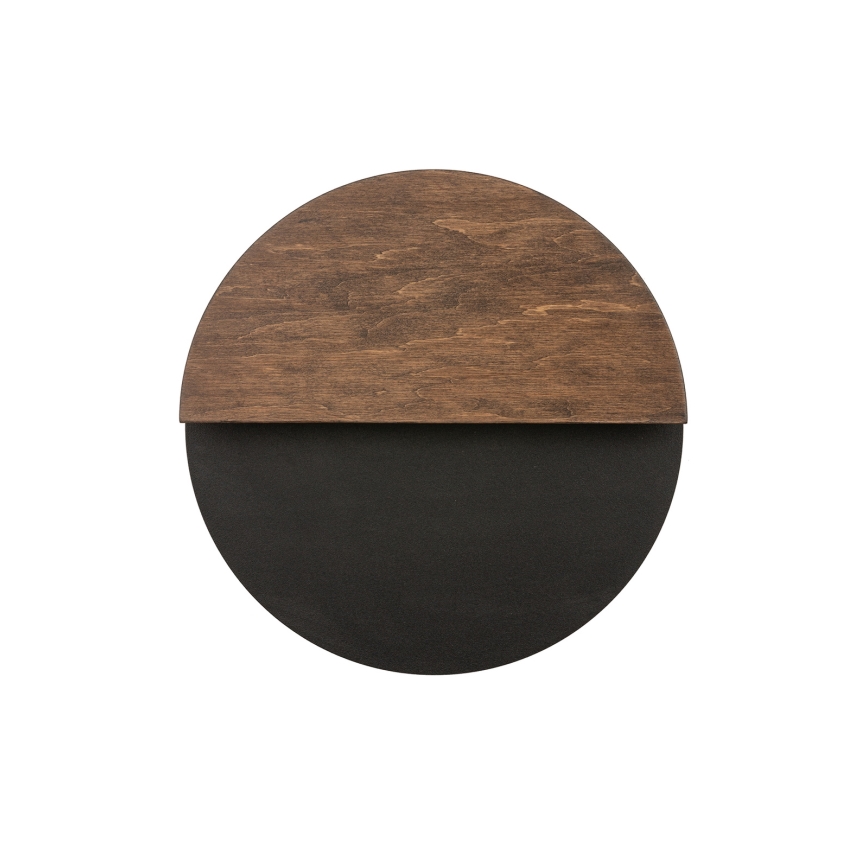 LED väggbelysning LUNA LED/7W/230V diameter 26 cm svart/brun