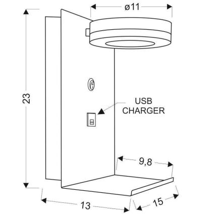 LED Väggbelysning med en Laddare Kompakt LED/4W/230V