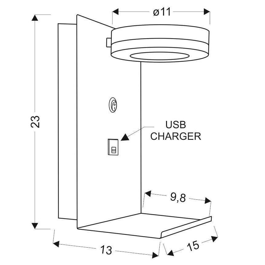 LED Väggbelysning med en Laddare Kompakt LED/4W/230V