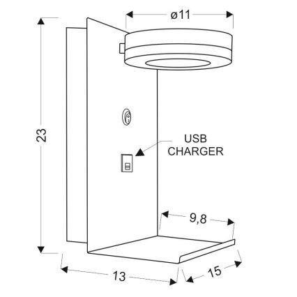 LED Väggbelysning med en Laddare Kompakt LED/4W/230V