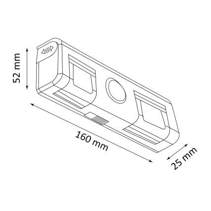 LED Väggbelysning med sensor LED/3xAAA/4,5V