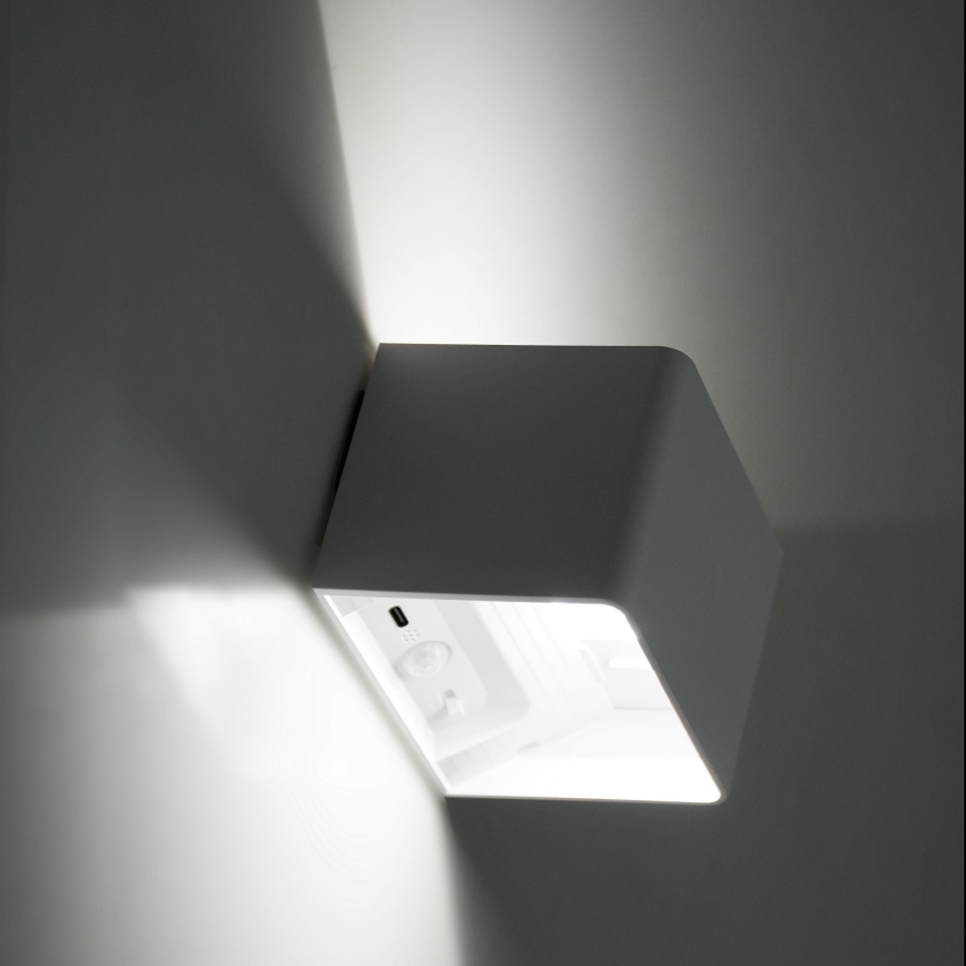 LED Ljusreglerad vägg beröring belysning med sensor MIRI LED/2,5W/3,7V 3000/4000/6400K 4000 mAh vit