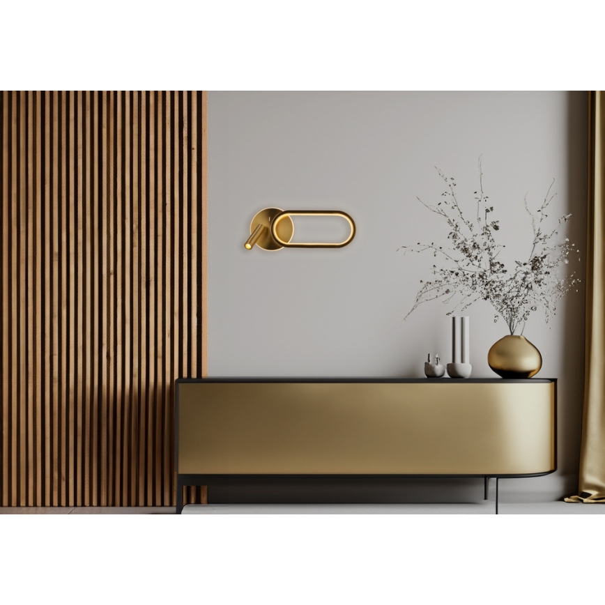 LED väggbelysning MONET LED/13W/230V + LED/2W 3000/4000/6000K guld