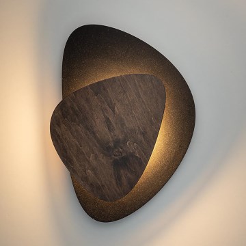 LED väggbelysning PEDRA LED/7W/230V svart/brun