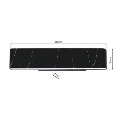 LED Väggbelysning PIERCE LED/12W/230V 30 cm svart