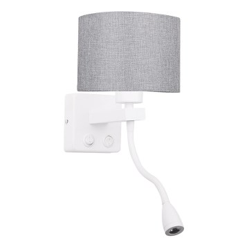LED Väggbelysning POLO 1xE27/40W+LED/2W 230V vit
