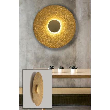 LED väggbelysning SOLE LED/7W/230V diameter 44 cm guld