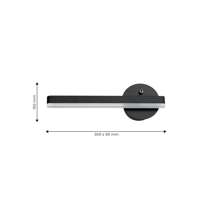 LED Väggbelysning SYDNEY LED/6W/230V svart