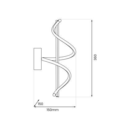 LED väggbelysning TWIST LED/12W/230V svart