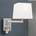 LED vägglampa CARLTON 1xE27/40W/230V + LED/3W vit/matt krom