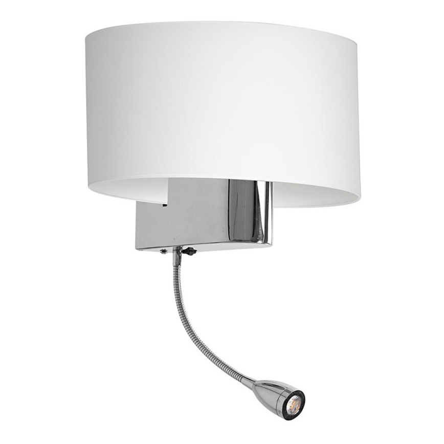 LED vägglampa CASINO 1xE27/60W/230V + LED/1W/230V vit