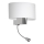 LED vägglampa CASINO 1xE27/60W/230V + LED/1W/230V vit