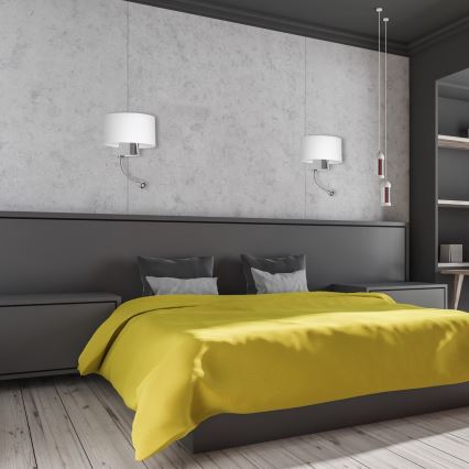 LED vägglampa CASINO 1xE27/60W/230V + LED/1W/230V vit