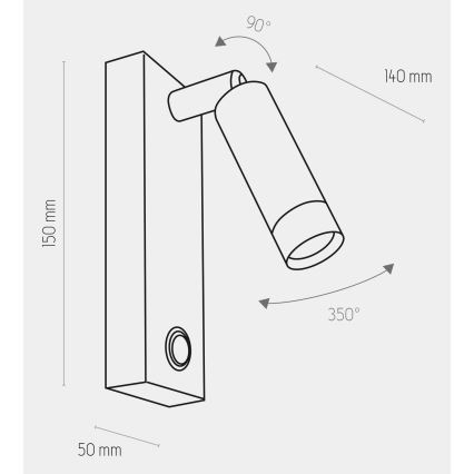LED vägglampa ENZO LED/3W/230V
