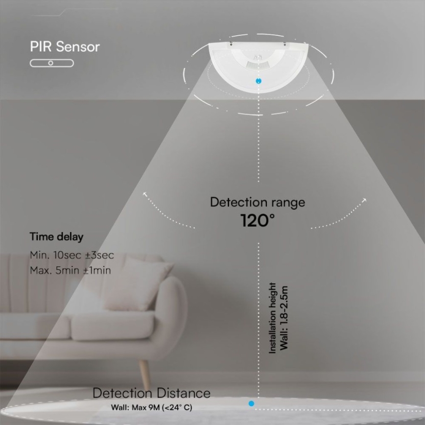 LED Vägglampa för badrum med sensor SAMSUNG CHIP LED/10W/230V 4000K IP54 vit