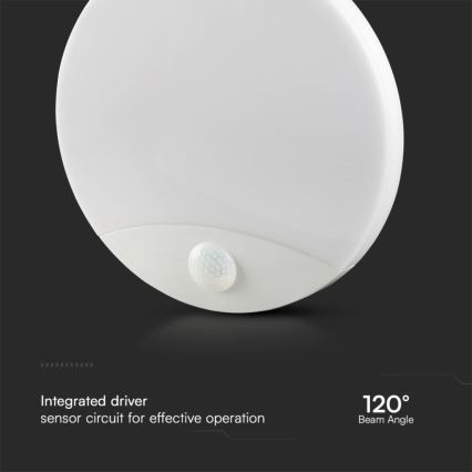 LED Vägglampa för badrum med sensor SAMSUNG CHIP LED/15W/230V 3000/4000/6000K IP44 vit
