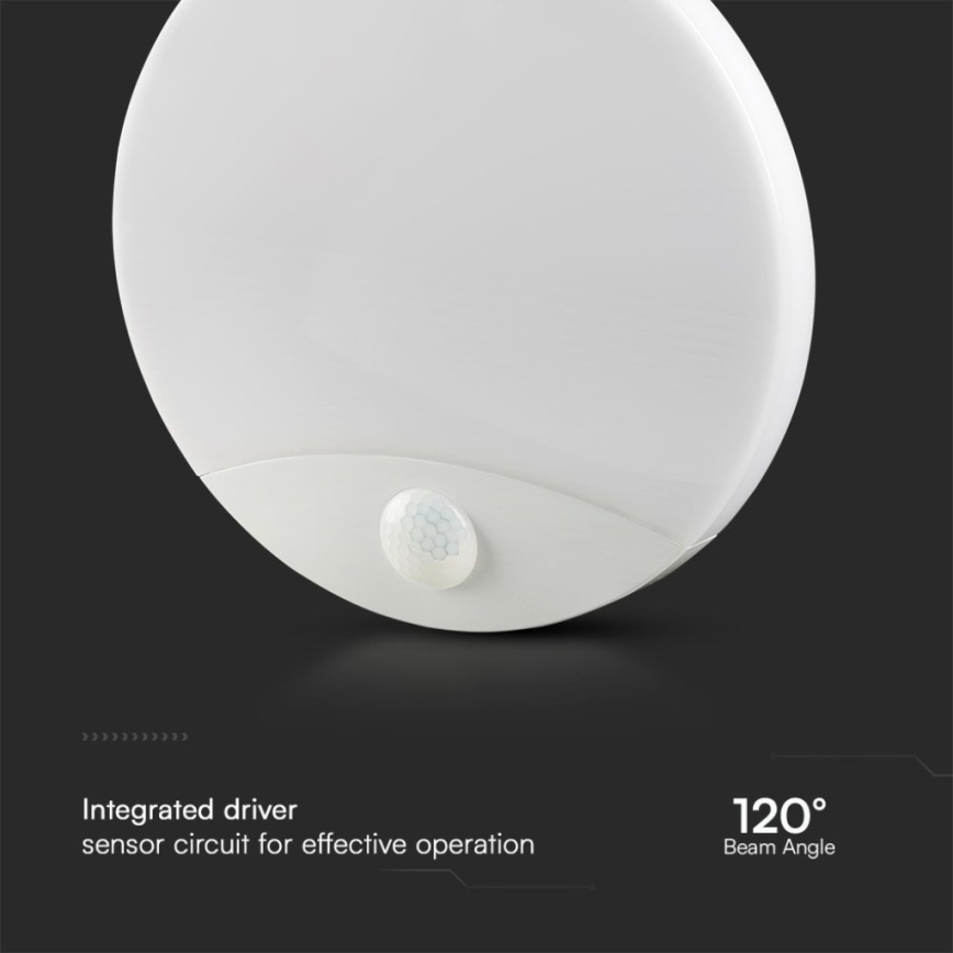 LED Vägglampa för badrum med sensor SAMSUNG CHIP LED/15W/230V 3000/4000/6000K IP44 vit