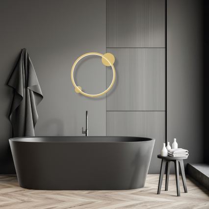 LED Vägglampa för badrum SATURNO LED/25W/230V IP44 gyllene