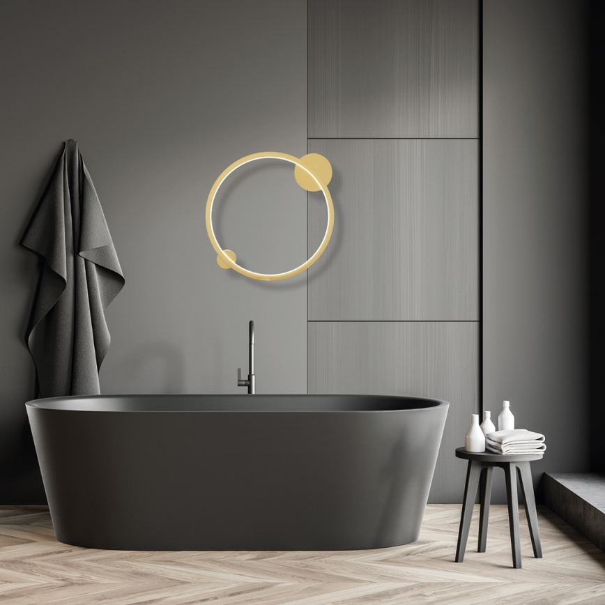 LED Vägglampa för badrum SATURNO LED/25W/230V IP44 gyllene