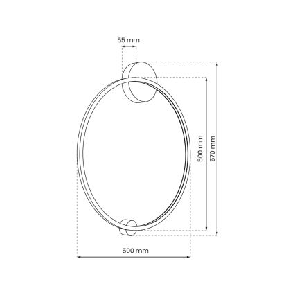 LED Vägglampa för badrum SATURNO LED/25W/230V IP44 gyllene
