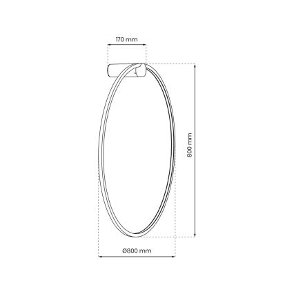 LED Vägglampa för badrum SATURNO LED/46W/230V IP44 gyllene