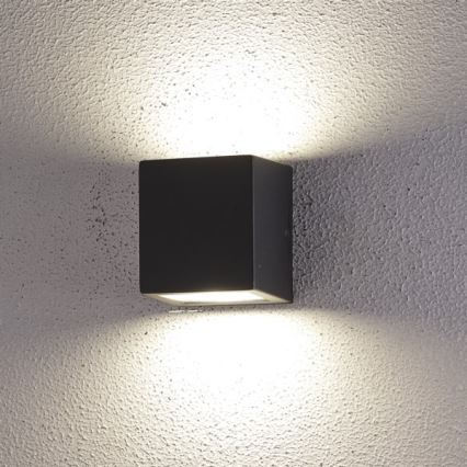 LED vägglampa för utomhusbruk 2xLED/5W/230V 4000K IP54 svart