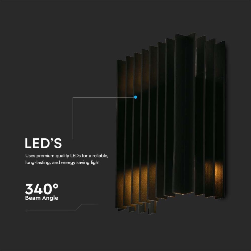 LED vägglampa för utomhusbruk 2xLED/6W/230V IP65 3000K