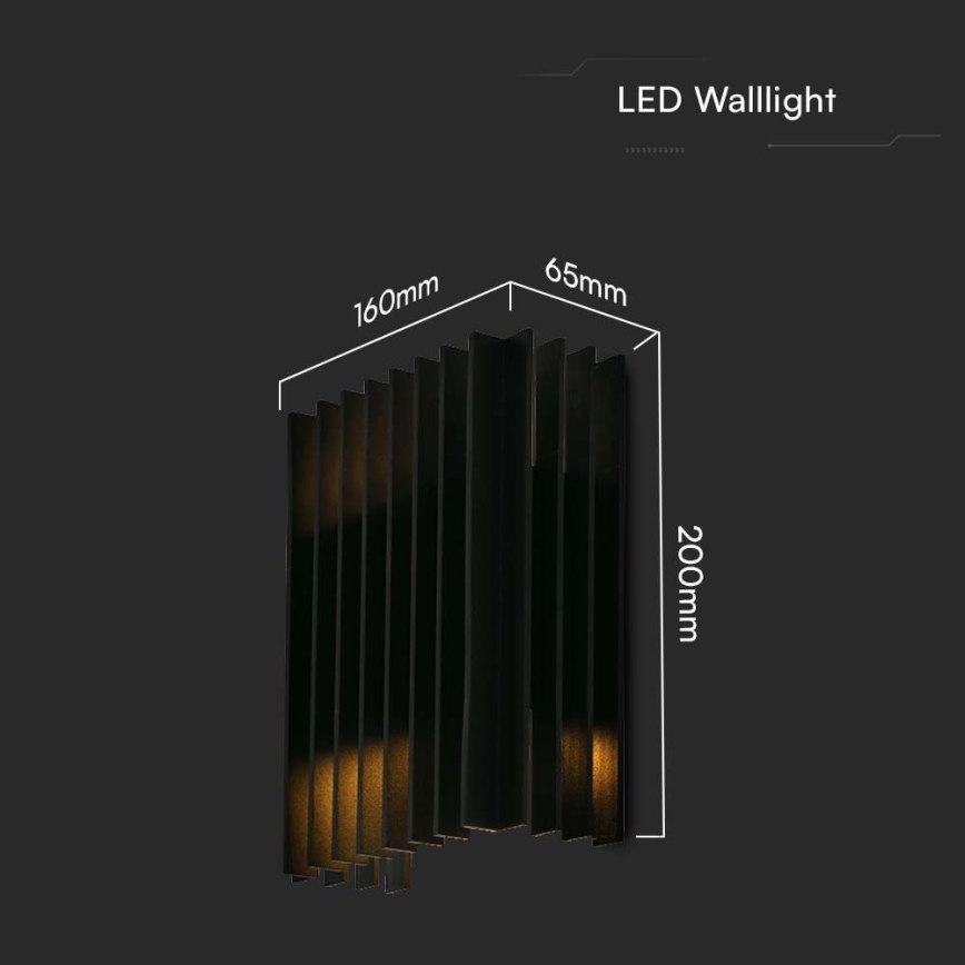 LED vägglampa för utomhusbruk 2xLED/6W/230V IP65 3000K
