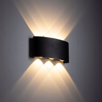 LED vägglampa för utomhusbruk ARROW 6xLED/1W/230V IP54 svart