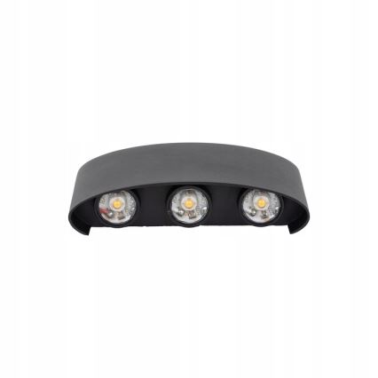 LED vägglampa för utomhusbruk ARROW 6xLED/1W/230V IP54 svart
