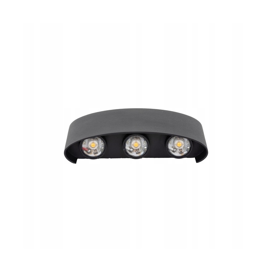 LED vägglampa för utomhusbruk ARROW 6xLED/1W/230V IP54 svart