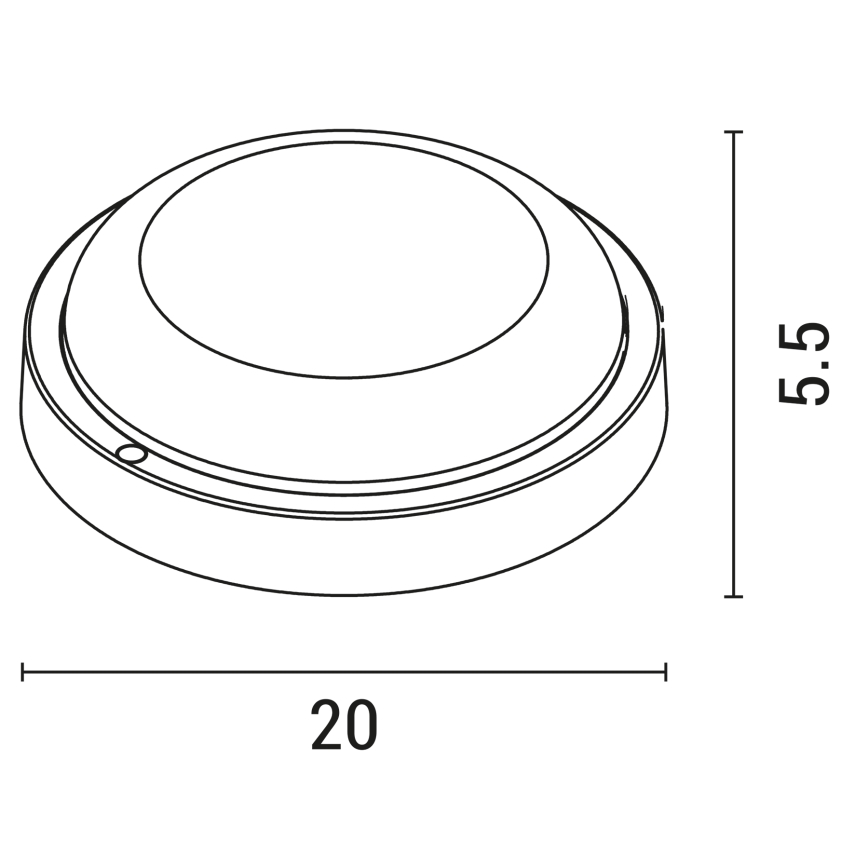 LED vägglampa för utomhusbruk BULKHEAD LED/18W/230V 3000K IP54 svart