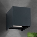 LED vägglampa för utomhusbruk CUBE 2xLED/3W/230V IP54 antracit