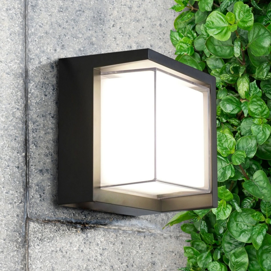 LED vägglampa för utomhusbruk ESSEN LED/12W/230V IP44 svart