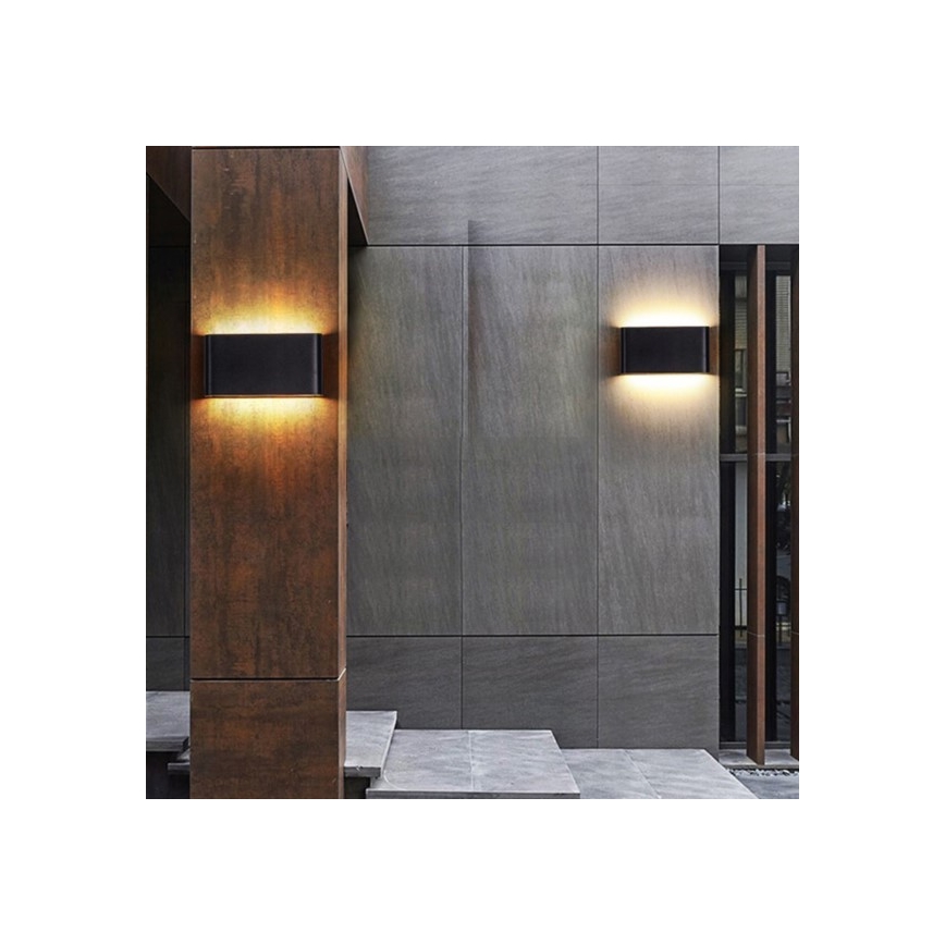 LED vägglampa för utomhusbruk FLOW 2xLED/3W/230V IP54 4000K antracit