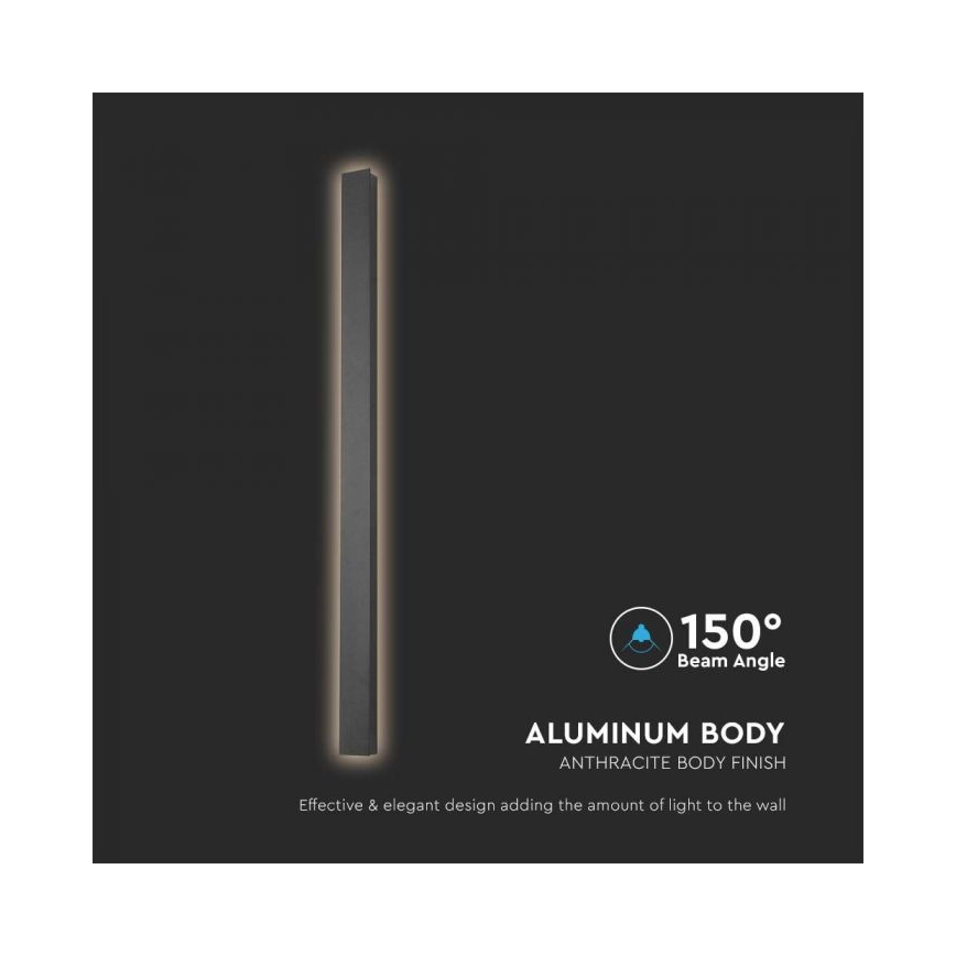 LED vägglampa för utomhusbruk LED/10W/230V 3000K IP65 antracit