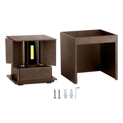 LED vägglampa för utomhusbruk LED/11W/230V 3000K IP65 brun