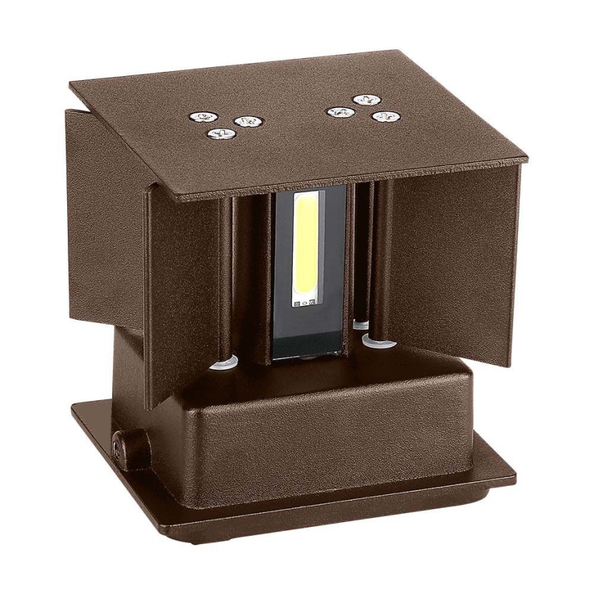 LED vägglampa för utomhusbruk LED/11W/230V 3000K IP65 brun