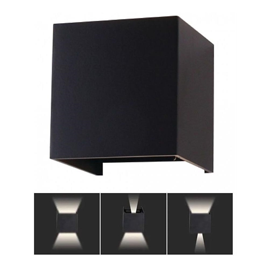 LED vägglampa för utomhusbruk LED/11W/230V 3000K IP65 svart