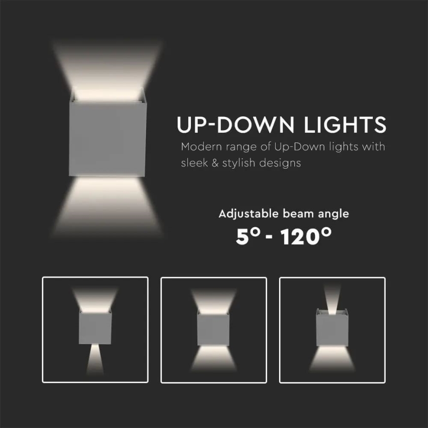 LED vägglampa för utomhusbruk LED/11W/230V 4000K IP65 grå