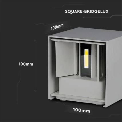 LED vägglampa för utomhusbruk LED/11W/230V 4000K IP65 grå