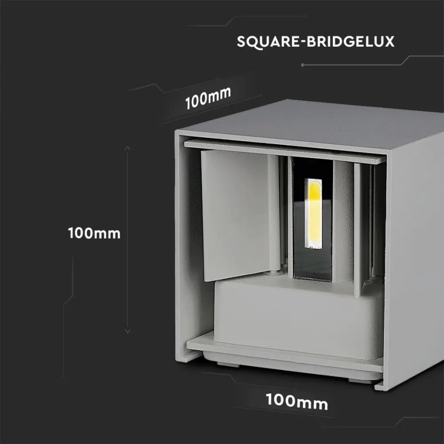 LED vägglampa för utomhusbruk LED/11W/230V 4000K IP65 grå