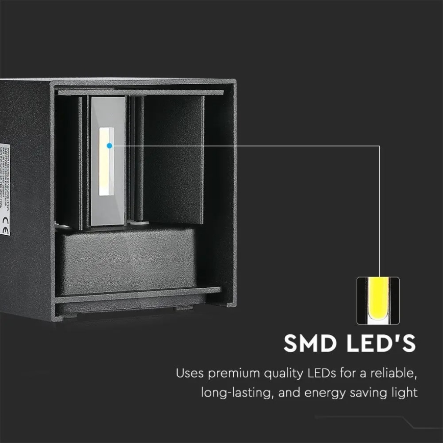LED vägglampa för utomhusbruk LED/11W/230V 4000K IP65 svart